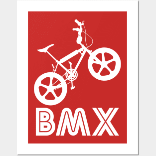 BMX Silhouette (White) Posters and Art